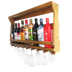 Adega De Parede Madeira Pinus Imbuia P/ 9 Garrafas E 8 Taças
