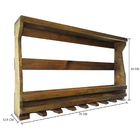 Adega De Parede Madeira Pinus Ipê P/ 9 Garrafas E 8 Taças