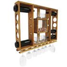 Adega De Vinho Em Madeira Para 10 Garrafas E 10 Taças Imbuia