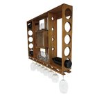 Adega De Vinho Em Madeira Pinus Com Porta Rolhas Para 10 Garr