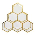 Adega Em Metal Dourada Para 6 Garrafas 34x34x17cm