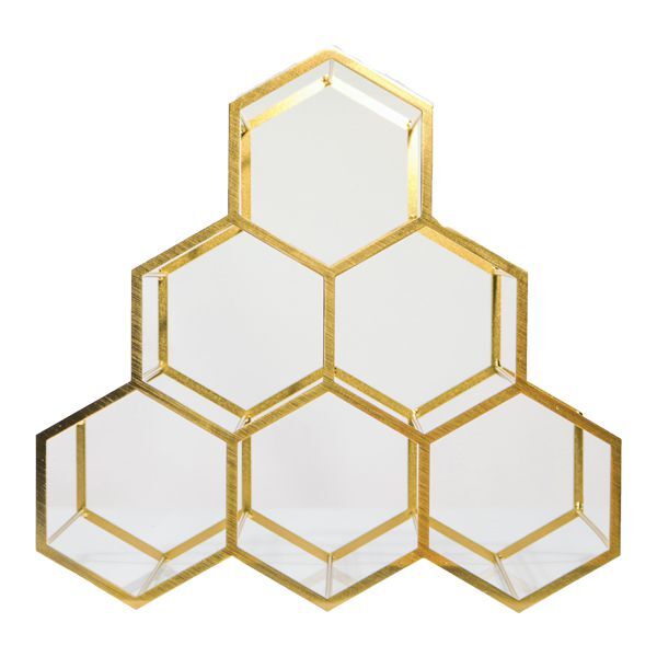 Adega Em Metal Dourada Para 6 Garrafas 34x34x17cm