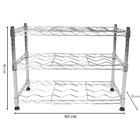 Adega Estante Arame Aço Cromado 3 Prateleiras 18 Garrafas Vin