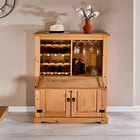 Adega Madeira 16 Garrafas Com Porta Taça Rústico - Madeirado