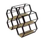 Adega Metal Madeira Hexagon Preto Urban
