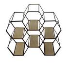 Adega Metal Madeira Hexagon Preto Urban