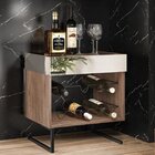 Adega Para 6 Garrafas Com Espelho E Pés De Metal Aurora Amade