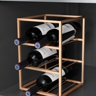 Adega Para Vinho Em Aço Linha Frame 6 Garrafas 3 Andares Dour