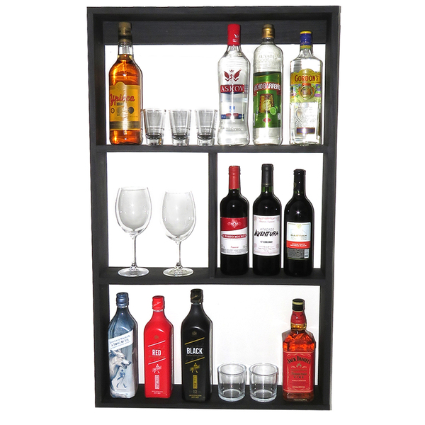 Adega Rústica Multiúso De Parede 4 Repartições Madeira Pinus