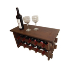 Adega Vinho Madeira 10 Garrafas Tipo Mesinha Cor Imbuia C05 C