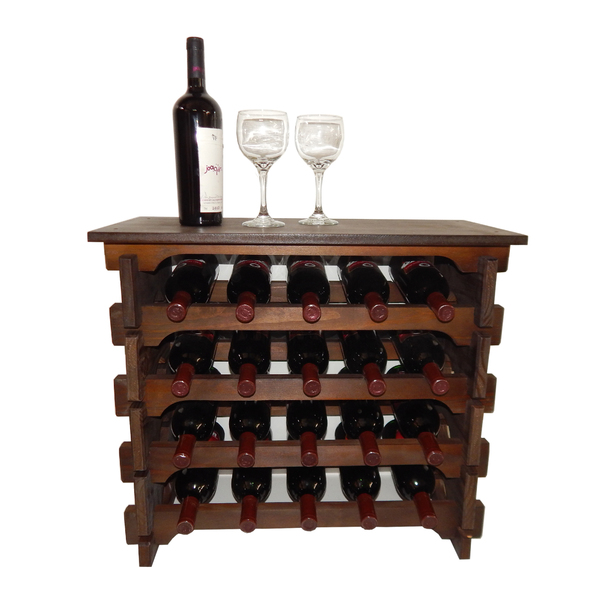 Adega Vinho Madeira 20 Garrafas Tipo Mesinha Cor Imbuia C05 C