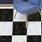 Adesivo  Piso  Xadrez  Mármore Preto E Branco Antiderrapante