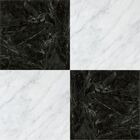 Adesivo  Piso  Xadrez  Mármore Preto E Branco Antiderrapante