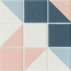 Adesivo  Piso Ladrilho Estrela Rosa Lavável Antiderrapante