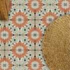 Adesivo  Piso Ladrilho Floral Marroquino Lavável Antiderrapan