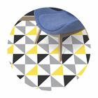 Adesivo  Piso Ladrilho Geométrico Amarelo Cinza E Preto