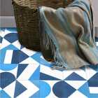 Adesivo  Piso Ladrilho Mosaico Azul Lavável Antiderrapante