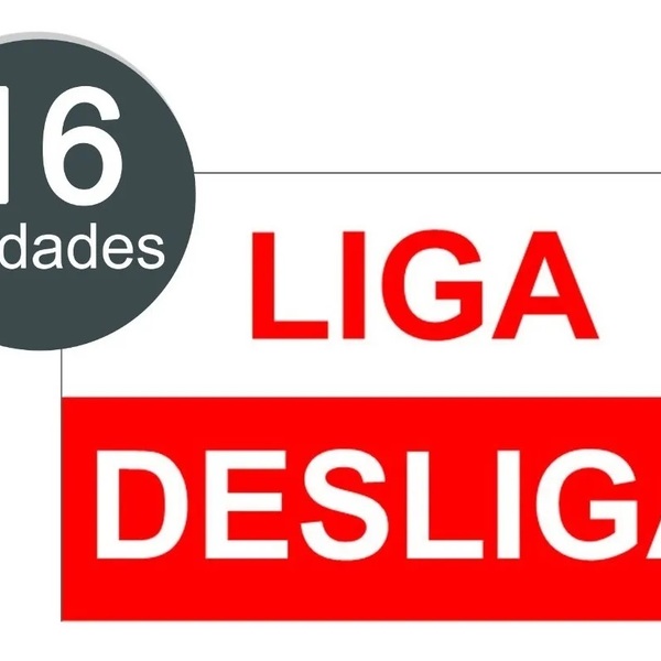 Adesivo Autocolante Etiqueta Liga Desliga 16 Unidades Tamanho