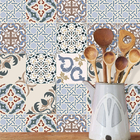 Adesivo Azulejo  Azul Bege Marrom Cinza E Preto Para Área Gou