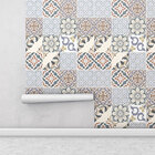 Adesivo Azulejo  Azul Bege Marrom Cinza E Preto Para Área Gou