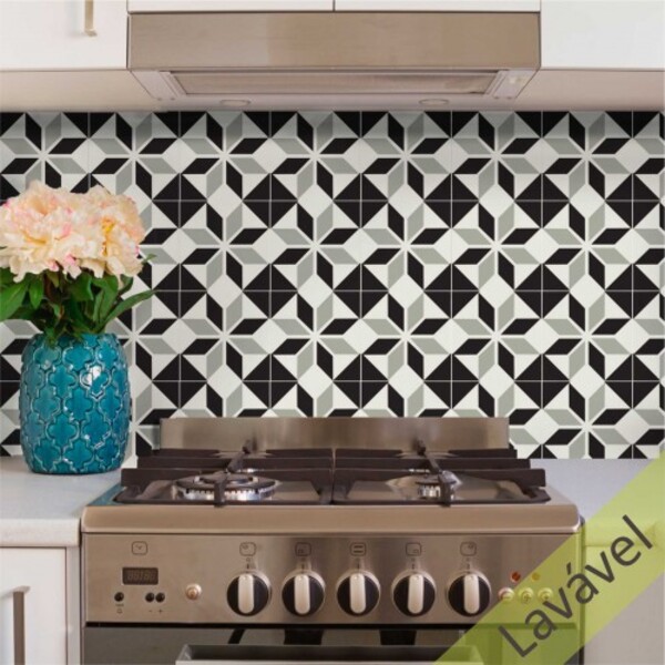 Adesivo Azulejo Clássico - Cozinha Banheiro 16 Unidades