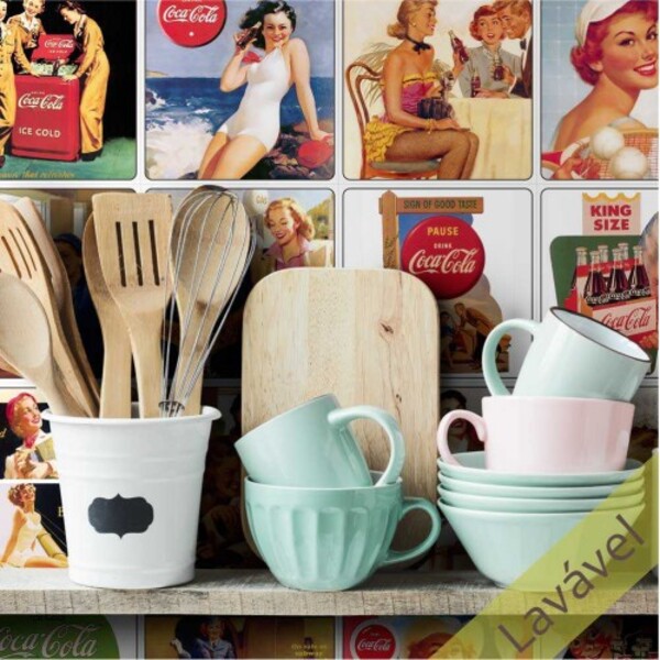 Adesivo Azulejo Coca-cola - Cozinha Banheiro 16 Unidades