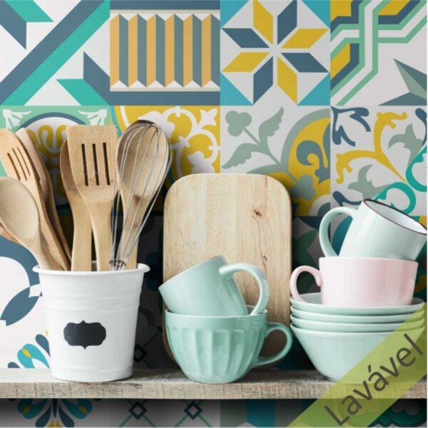 Adesivo Azulejo Livorno - Cozinha Banheiro 16 Unidades