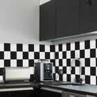 Adesivo Azulejo Preto e Branco Xadrez Cozinha 15x15 36un