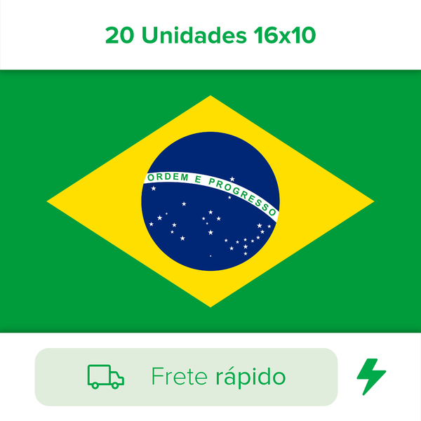 Adesivo Bandeira Brasil 20 Unidades 16x10 Carro Moto Lavável