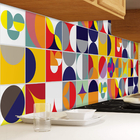 Adesivo de Azulejo 20x20 para Cozinha Colorido Retrô 24un