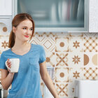 Adesivo de Azulejo 20x20 para Cozinha Marrom Mocha 24un