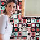 Adesivo de Azulejo Alegria 10x10 cm com 50un