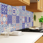 Adesivo de Azulejo Azul Monte Belo 15x15 para Cozinha 36un