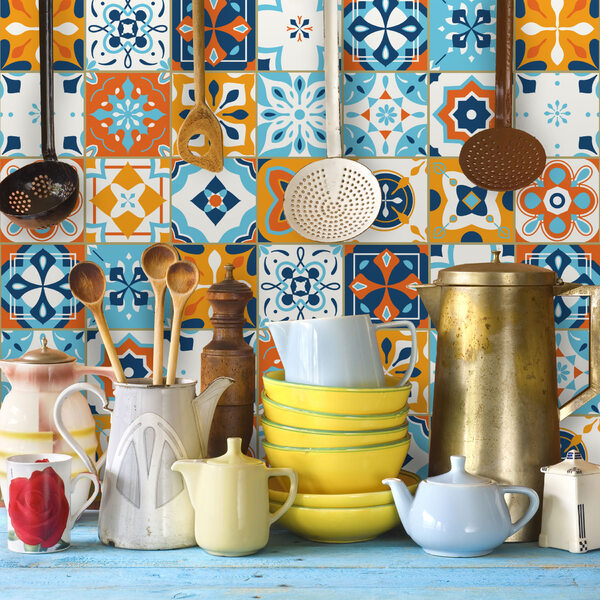 Adesivo de Azulejo Barcelona 15x15cm com 18un