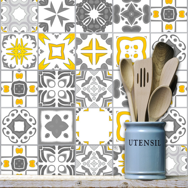 Adesivo de Azulejo Cinza Vigo 20x20 cm com 24un