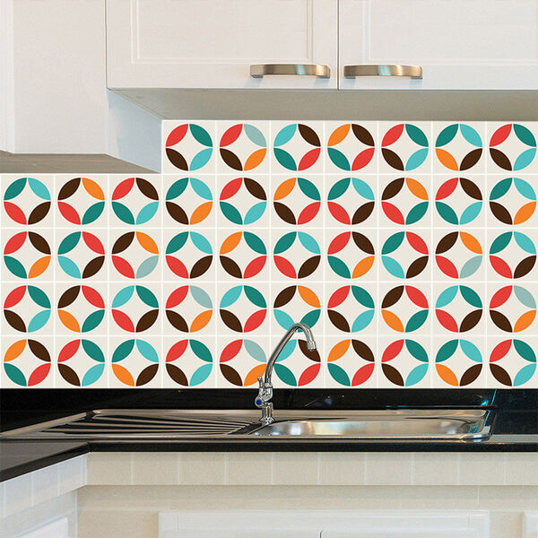 Adesivo De Azulejo - Círculos - 20cm X 20cm - 24un - 025azme