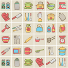 Adesivo de Azulejo Cozinha Utensílios 10x10cm com 100un