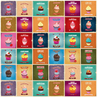 Adesivo de Azulejo Cozinha Vintage Cup Cake 15x15 36un