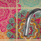 Adesivo de Azulejo Floral Boho para Cozinha 15x15 - 36un