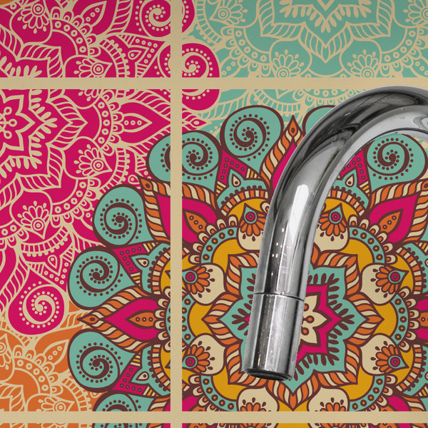 Adesivo de Azulejo Floral Boho para Cozinha 15x15 - 36un