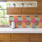 Adesivo de Azulejo Floral Boho para Cozinha 15x15 - 36un