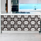 Adesivo De Azulejo Floral Preto e Branco 60x120cm