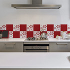 Adesivo de Azulejo Floral Vermelho 15x15 - Para Cozinha 36un