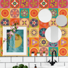 Adesivo de Azulejo Flores 20x20 cm com 12un