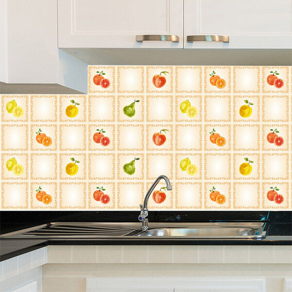 Adesivo De Azulejo - Frutas Retrô - 15cm X 15cm - 24un - 029a