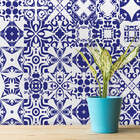 Adesivo de Azulejo Hidráulico Azul Del Rey 10x10 cm 100un