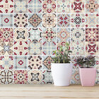 Adesivo de Azulejo Hidráulico Magenta 15x15 cm com 36un