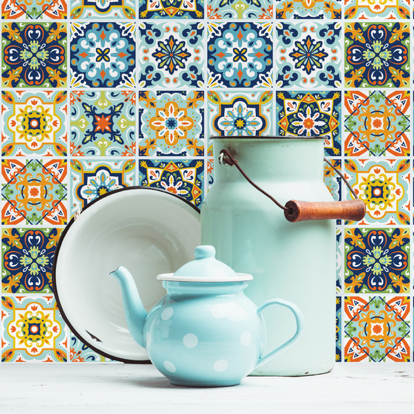 Adesivo de Azulejo Hidráulico Porto 20x20 cm com 24un