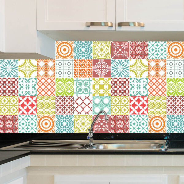 Adesivo De Azulejo - Ladrilho Hidráulico - 15cm X 15cm - 24un