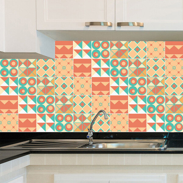 Adesivo De Azulejo - Ladrilho Hidráulico - 15cm X 15cm - 24un